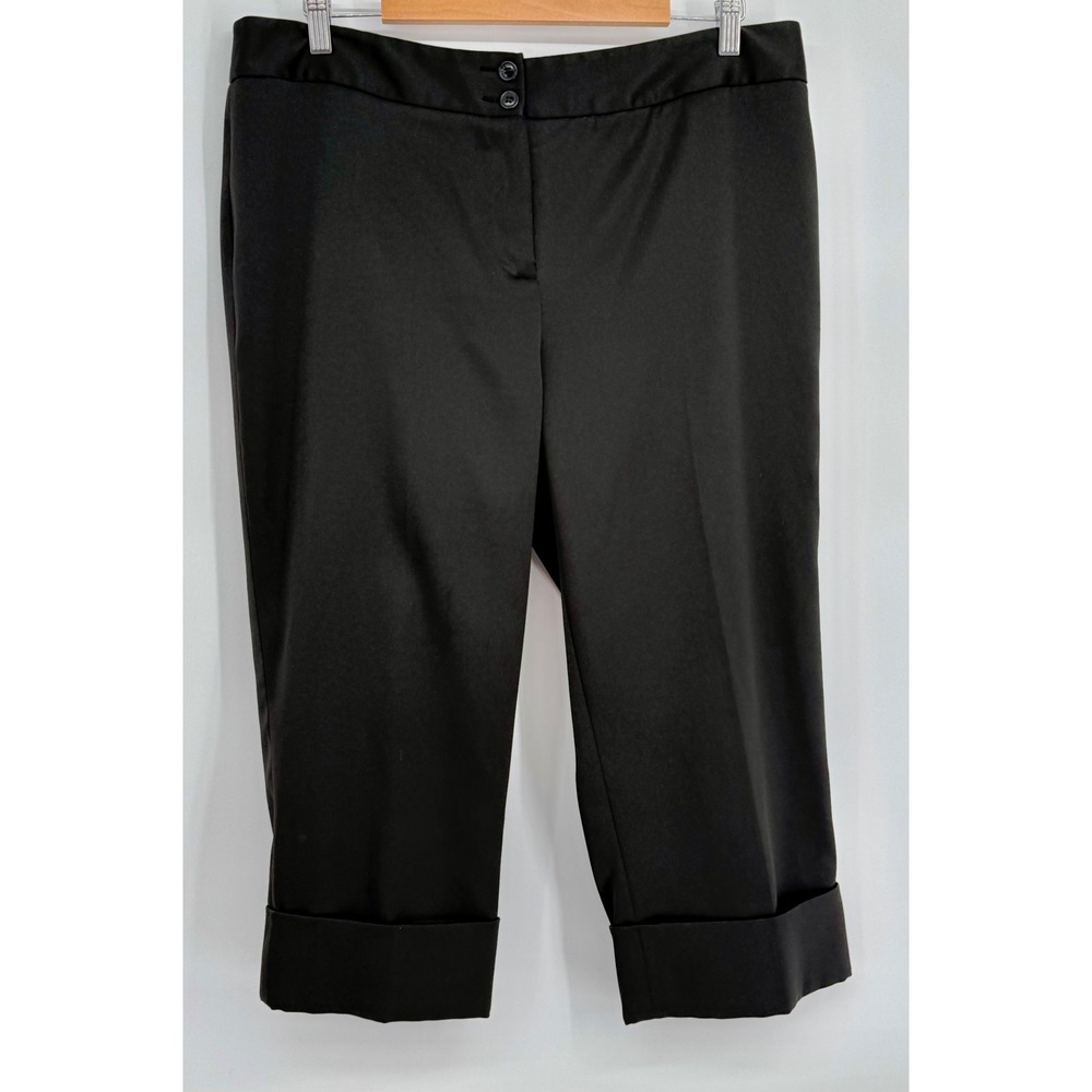 Nygard Collection Black Cropped Cuffed Dress Pants Sz 14 P